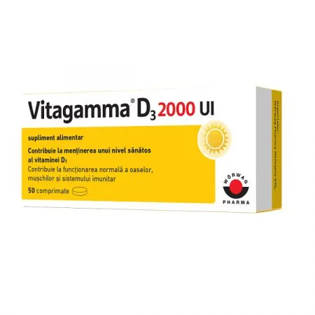 Vitagamma D3 2000UI, 50 comprimate, Worwag
