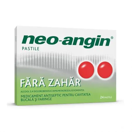 Neo Angin fara zahar, 24 pastile, Divapharma
