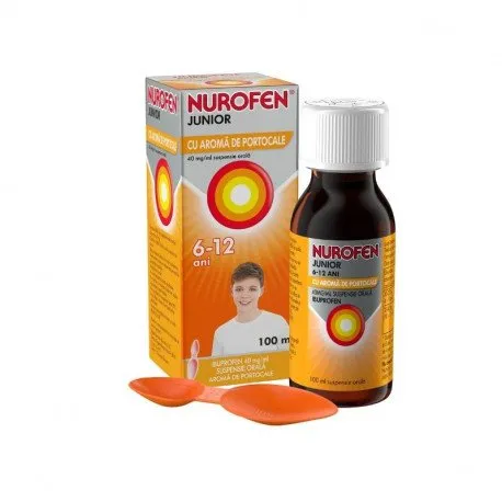 Nurofen junior cu aroma de portocale 40 mg /ml , 100 ml suspensie orala