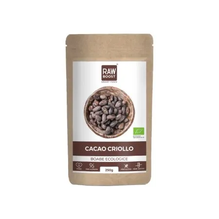 Boabe ecologice de cacao, 250 g, RawBoost