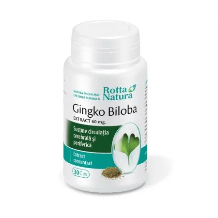 Gingko Biloba, 60 mg, 30 capsule, Rotta Natura