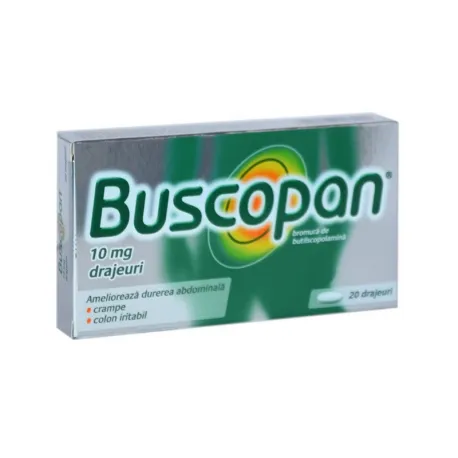 Buscopan 10 mg, 20 drajeuri, adjuvant disconfort gastric