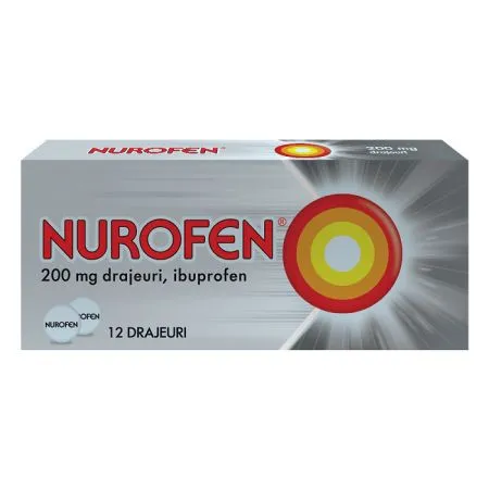 Nurofen, 200 mg, 12 drajeuri, Reckitt Benkiser