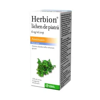 Sirop antitusiv Herbion lichen de piatra 6 mg/ml, 150 ml, KRKA