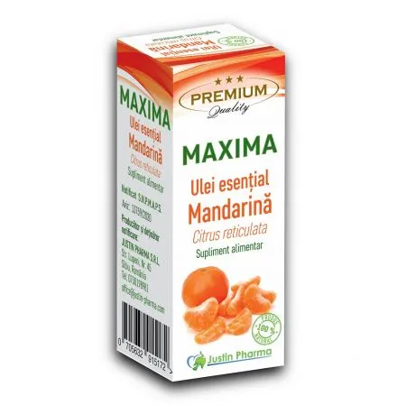 Ulei esential de mandarina Maxima, 10 ml, Justin Pharma
