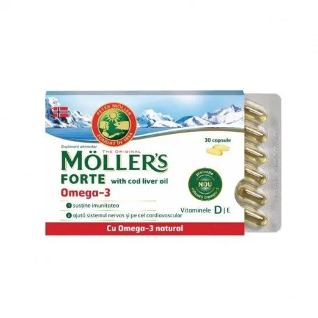 Moller's Forte with cod liver oil Omega-3, 30 capsule