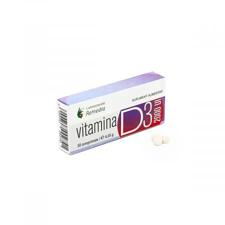 Vitamina D3 2000UI, 30 comprimate, Remedia