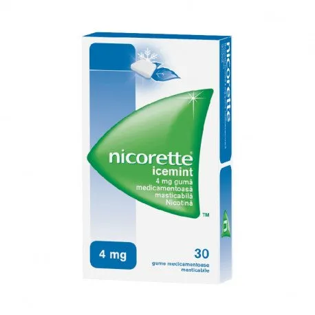 Nicorette Icemint 4 mg, 30 gume medicamentoase masticabile