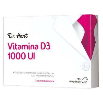 Dr.Hart Vitamina D3 1000UI, 30 comprimate