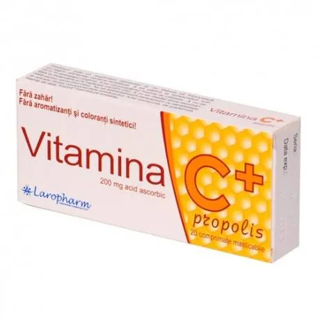 Vitamina C + propolis 200mg, 20 comprimate