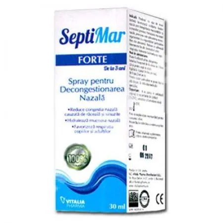 Spray nazal cu Apa de Mare Hipertona, 30 ml, Septimar Forte