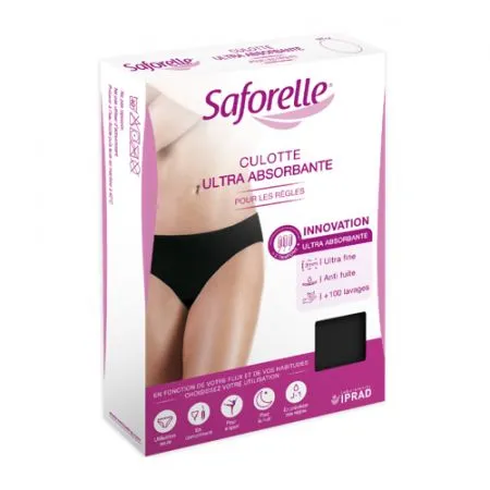 Slip ultra-absorbant pentru protectie menstruala si incontinenta urinara Saforelle, Marimea 40, 1 bucata, Laboratoarele Iprad