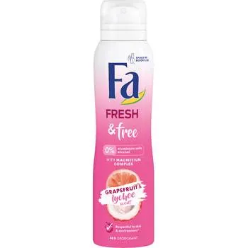 Deodorant spray cu grapefruit si lychee Fresh & Free, 150ml, Fa