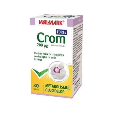 Walmark Crom Forte 200mg mentinerea nivelului optim al glicemiei, 30 comprimate