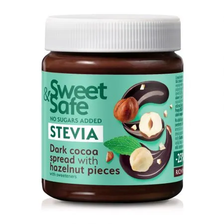Crema intensa de cacao si alune indulcita cu stevia, 220 g, Sweet & Safe