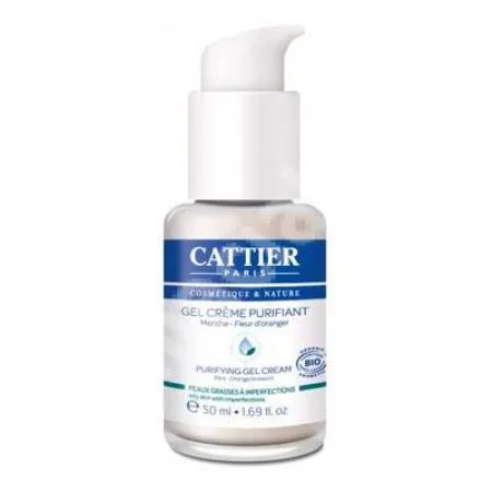 Gel crema Bio purificator pentru ten gras si acneic, 50 ml, Cattier