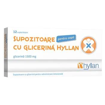 Supozitoare cu glicerina 1500mg pentru copii, 12 bucati, Hyllan Pharma