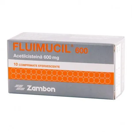 Fluimucil 600 mg, 10 comprimate efervescente