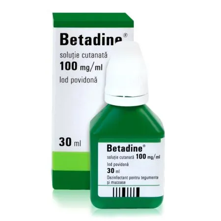 Betadine solutie, 100 mg/ml, 30 ml, Egis Pharmaceuticals