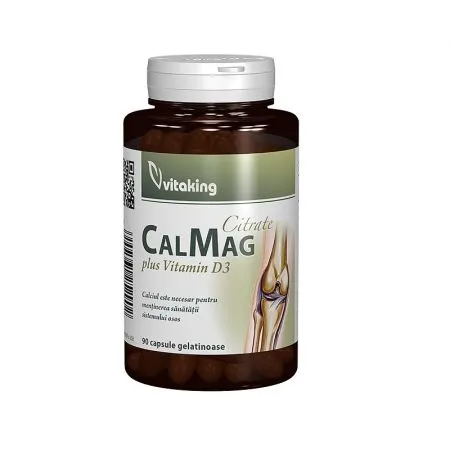 CalMag Citrate Plus Vitamina D3, 90 capsule, VitaKing