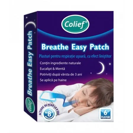 Plasturi pentru respiratie usoara Breathe Easy Patch, 6 bucati, Colief
