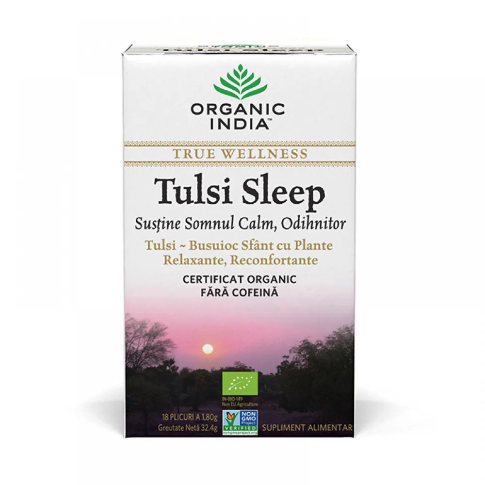 Ceai Tulsi Sleep - pentru somn calm, odihnitor (18 plicuri infuzie) , Organic India