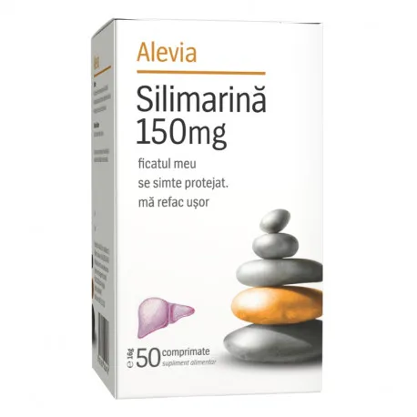 Alevia Silimarina 150 mg, 50 comprimate ce stimuleaza regenerarea celulelor hepatice