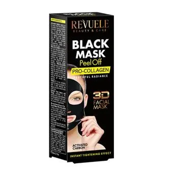 Masca pentru fata Black Mask Peel-off Pro-Collagen, 80ml, Revuele