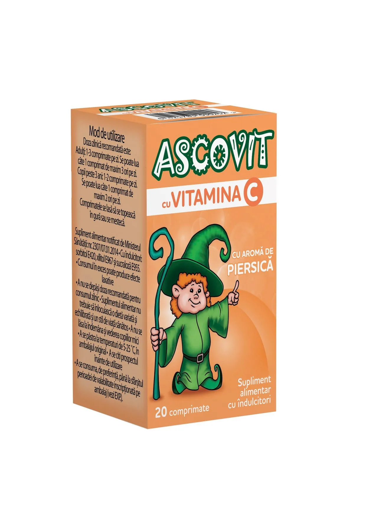 Ascovit 100 mg x 20 comprimate piersica (Omega Pharma)