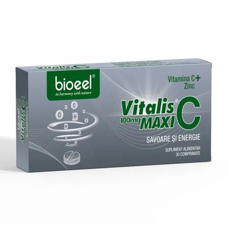 Vitamina C  100 mg + Zinc Vitalis Maxi, 30 comprimate, Bioeel