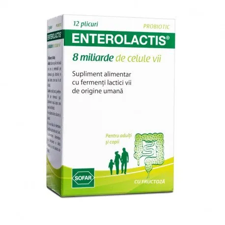 Enterolactis - Probiotice pentru reglarea florei intestinale, 12 plicuri x 3g