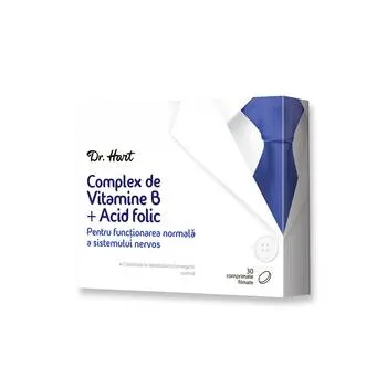 Dr.Hart Complex de vitamine B + acid folic, 30 comprimate