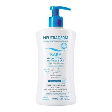 Neutraderm BABY 3 in 1 Gel curatare extra-delicat fata, corp si par, 400 ml