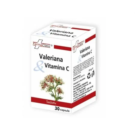 Valeriana si Vitamina C, 30 capsule, FarmaClass