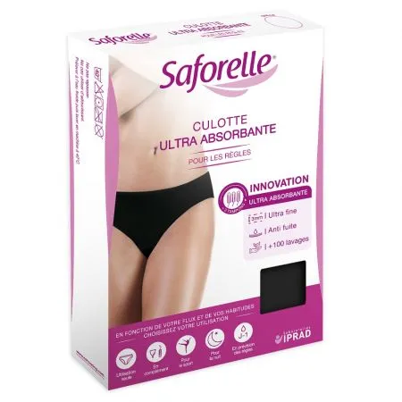 Slip ultra-absorbant pentru protectie menstruala si incontinenta urinara Saforelle, Marimea 42, 1 bucata, Laboratoarele Iprad