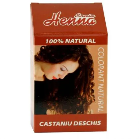 Colorant natural Sonia Henna castaniu deschis, 100 g, Kian Cosmetics