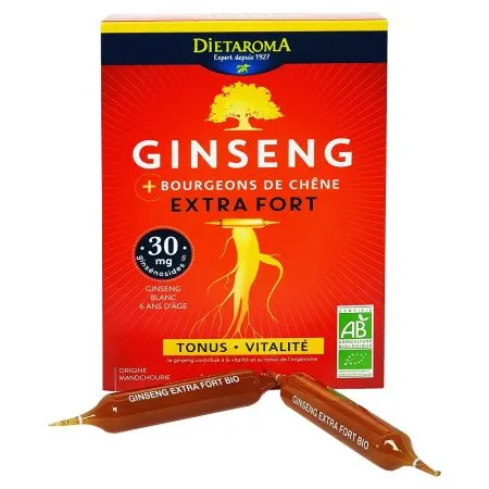Extract de radacina de Ginseng Bio, 20 fiole, Laboratoires Dietaroma